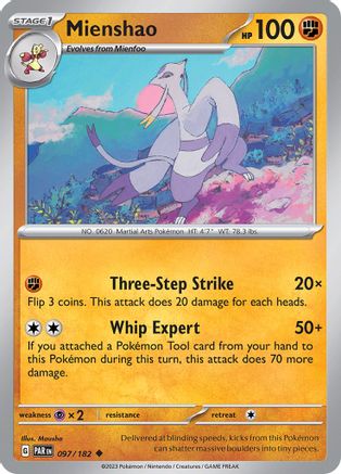 Mienshao 097/182 - Reverse Holofoil Paradox Rift