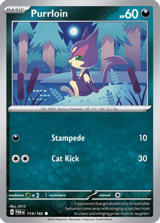 Purrloin 114/182 - Reverse Holofoil Paradox Rift