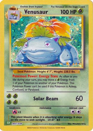 Venusaur 003/034 - Holofoil Trading Card Game Classic