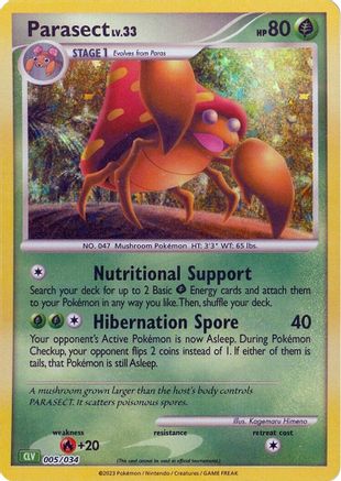 Parasect 005/034 - Holofoil Trading Card Game Classic