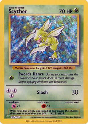 Scyther 006/034 - Holofoil Trading Card Game Classic