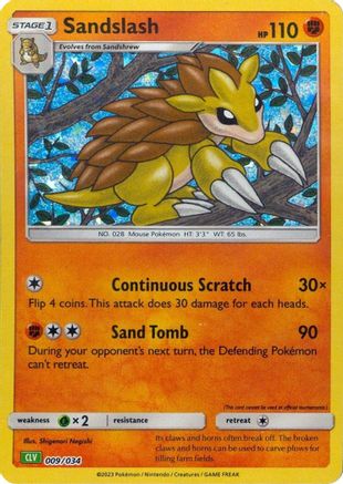 Sandslash 009/034 - Holofoil Trading Card Game Classic