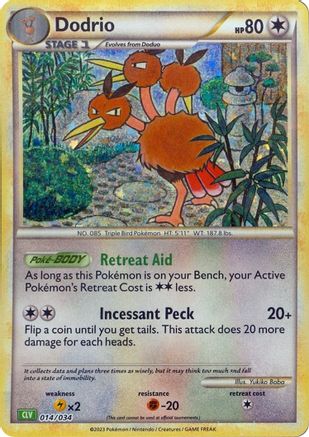 Dodrio 014/034 - Holofoil Trading Card Game Classic
