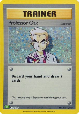 Professor Oak (CLV) 024/034 - Holofoil Trading Card Game Classic