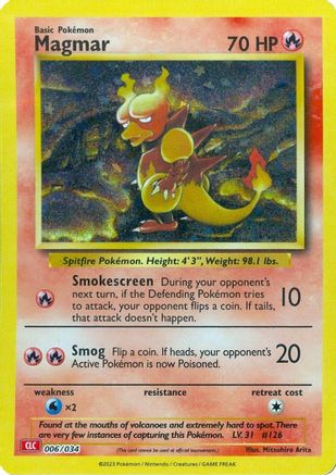 Magmar 006/034 - Holofoil Trading Card Game Classic