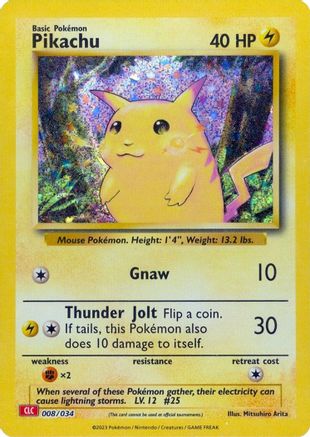 Pikachu 008/034 - Holofoil Trading Card Game Classic