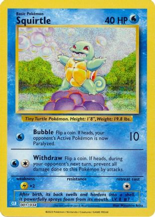 Squirtle 001/034 - Holofoil Trading Card Game Classic