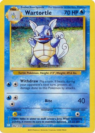 Wartortle 002/034 - Holofoil Trading Card Game Classic
