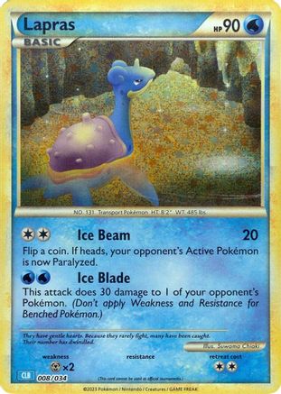 Lapras 008/034 - Holofoil Trading Card Game Classic