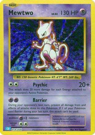 Mewtwo 014/034 - Holofoil Trading Card Game Classic