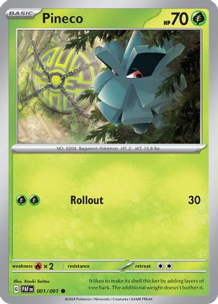 Pineco 001/091 - Reverse Holofoil Paldean Fates