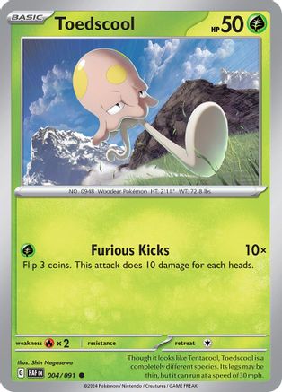 Toedscool 004/091 - Reverse Holofoil Paldean Fates