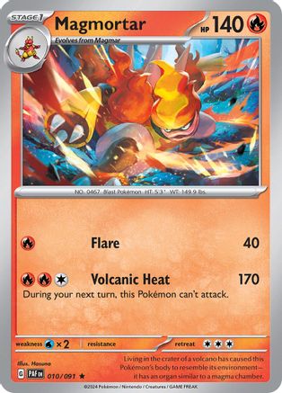 Magmortar 010/091 - Reverse Holofoil Paldean Fates