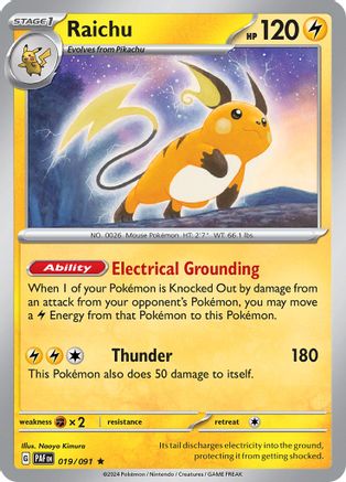 Raichu 019/091 - Holofoil Paldean Fates