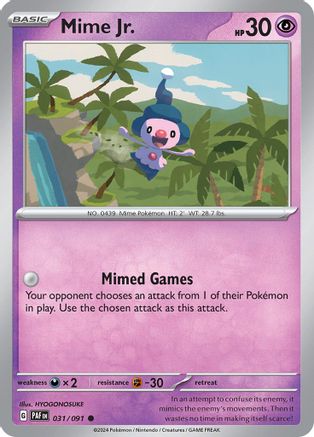 Mime Jr. 031/091 - Reverse Holofoil Paldean Fates