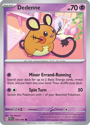 Dedenne 036/091 - Reverse Holofoil Paldean Fates