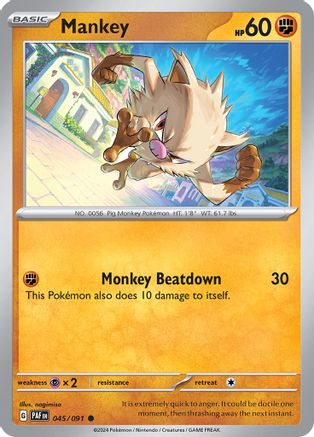 Mankey 045/091 - Reverse Holofoil Paldean Fates