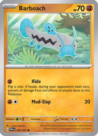 Barboach 050/091 - Reverse Holofoil Paldean Fates