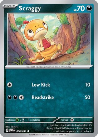 Scraggy 060/091 - Reverse Holofoil Paldean Fates