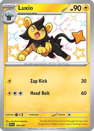 Luxio 136/091 - Holofoil Paldean Fates