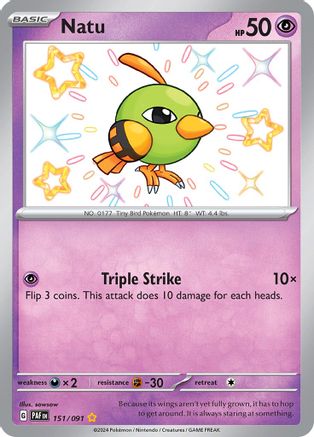 Natu 151/091 - Holofoil Paldean Fates