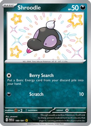 Shroodle 189/091 - Holofoil Paldean Fates