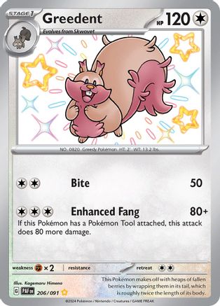 Greedent 206/091 - Holofoil Paldean Fates