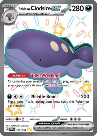 Paldean Clodsire ex 219/091 - Holofoil Paldean Fates