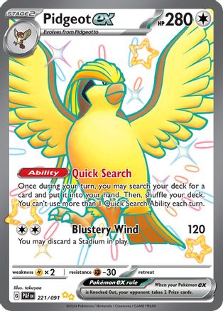 Pidgeot ex 221/091 - Holofoil Paldean Fates