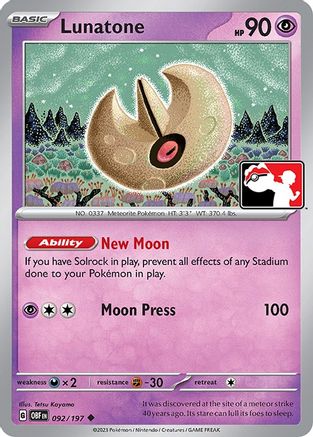 Lunatone 092/197 Prize Pack Series Cards