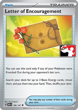 Letter of Encouragement 189/197 Prize Pack Series Cards