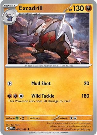 Excadrill 086/162 - Reverse Holofoil Temporal Forces