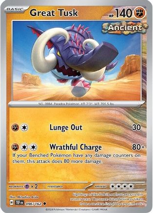 Great Tusk 096/162 - Reverse Holofoil Temporal Forces