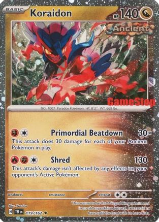 Koraidon (Gamestop Promo) 119/162 - Reverse Holofoil Miscellaneous Cards & Products