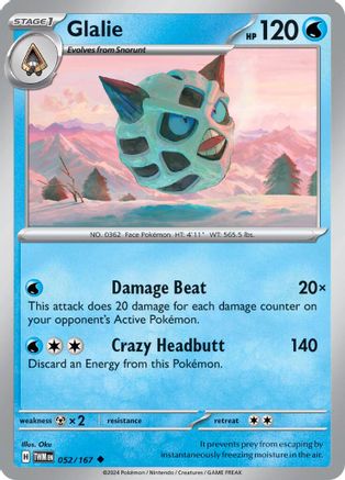 Glalie 052/167 - Reverse Holofoil SV06 Twilight Masquerade