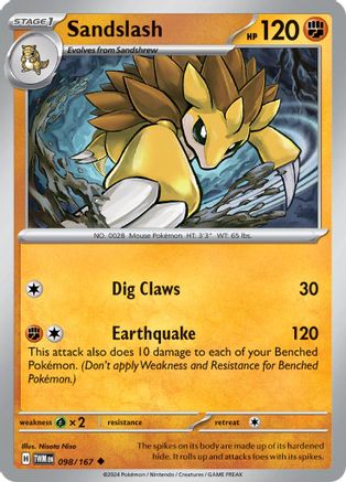 Sandslash 098/167 - Reverse Holofoil SV06 Twilight Masquerade