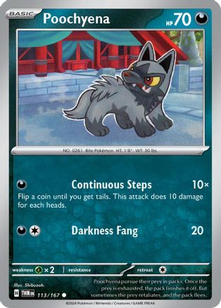Poochyena 113/167 - Reverse Holofoil Twilight Masquerade