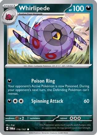 Whirlipede 116/167 - Reverse Holofoil Twilight Masquerade