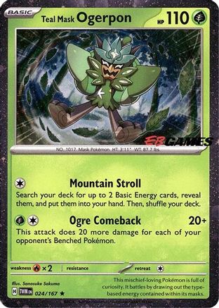 Teal Mask Ogerpon (Cosmos Holo) (EB Games Exclusive) 024 - Holofoil Miscellaneous Cards & Products