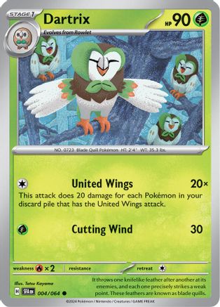 Dartrix 004/064 - Reverse Holofoil Shrouded Fable