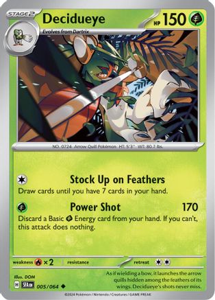 Decidueye 005/064 - Reverse Holofoil Shrouded Fable