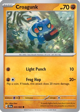 Croagunk 023/064 - Reverse Holofoil Shrouded Fable