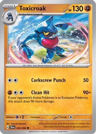 Toxicroak 024/064 - Reverse Holofoil Shrouded Fable