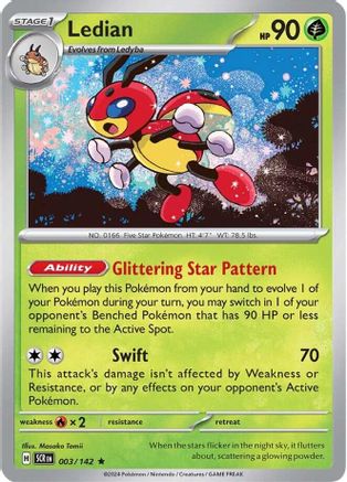 Ledian 003/142 - Reverse Holofoil Stellar Crown - Rare