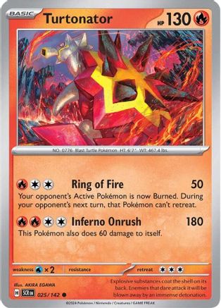 Turtonator 025/142 - Reverse Holofoil Stellar Crown - Common