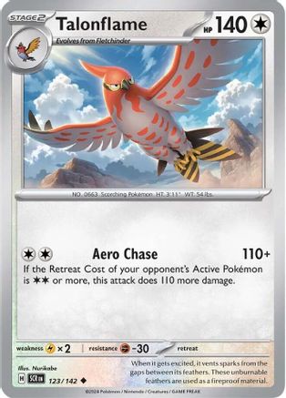 Talonflame 123/142 - Reverse Holofoil Stellar Crown - Uncommon