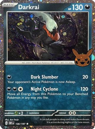 Darkrai (Cosmos Holo) 136/197 - Holofoil Trick or Trade BOOster Bundle 2024