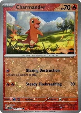 Charmander (Reverse Cosmos Holo) 004/165 - Holofoil Miscellaneous Cards & Products