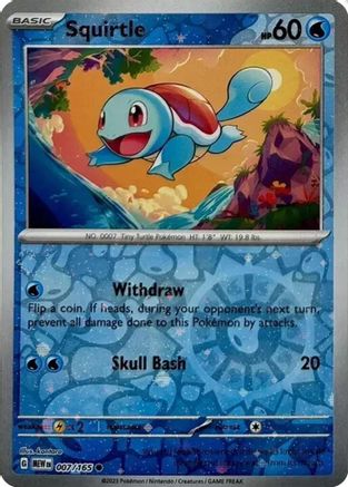 Squirtle (Reverse Cosmos Holo) 007/165 - Holofoil Miscellaneous Cards & Products