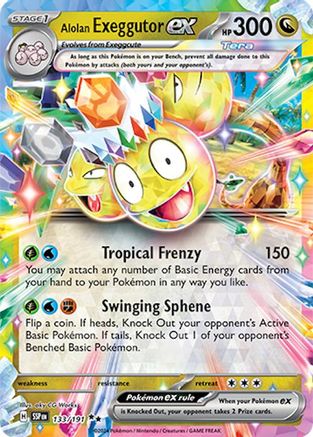 Alolan Exeggutor ex 133/191 - Holofoil Surging Sparks - Double Rare